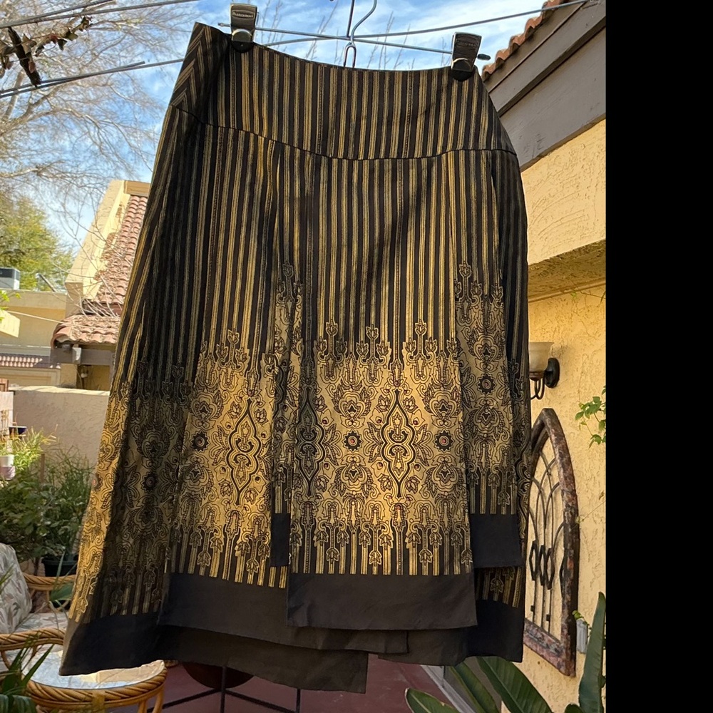 ISDA & Co. Pharoah Paneled Midi Burnished Gold & Black Shirt NWT Very Cool! Sz 6